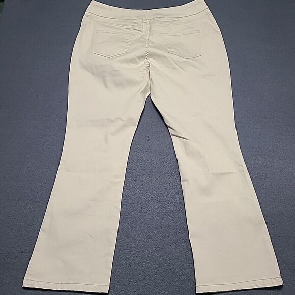 Blair Womens Jeggings 18 Elastic Waist Pullon Slim Beige Light Jeans - Picture 7 of 9